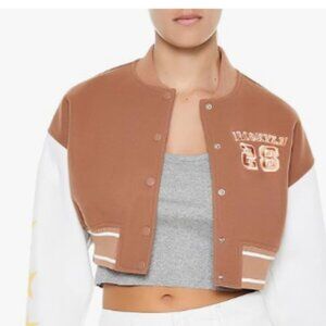 Forever 21 womens Cropped Varsity Letterman JacketBomber,Jacket,Varsity